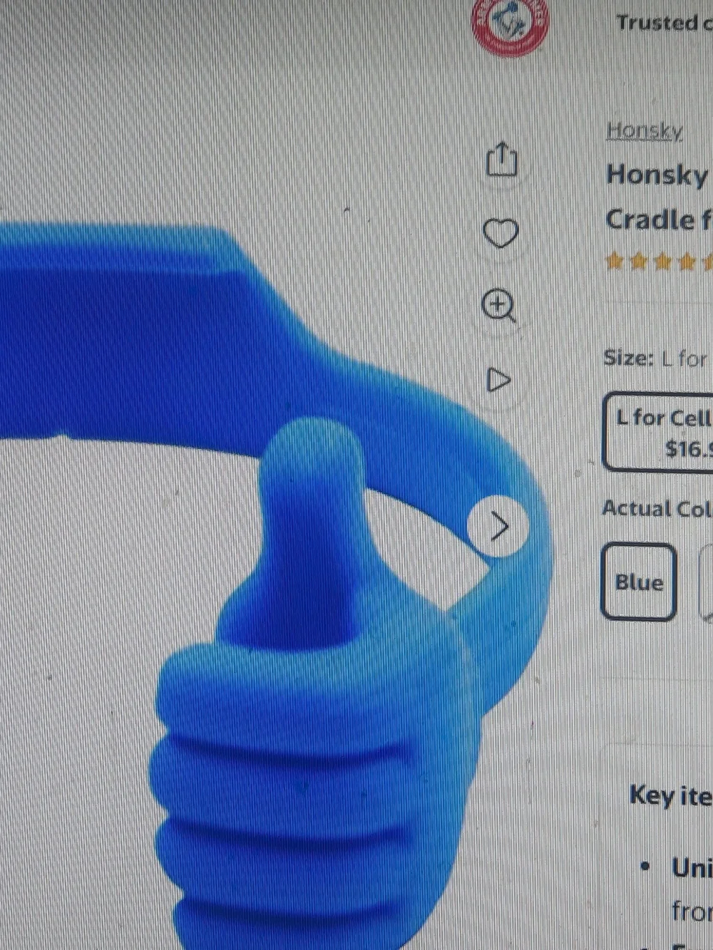 Blue Thumb Grip Universal Cell Phone Cradle